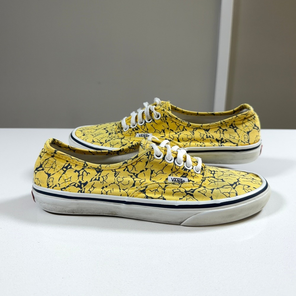 Kenzo Paris x Vans Authentic Yellow Navy Print Sneakers Men 7 Women 8.5 Collab